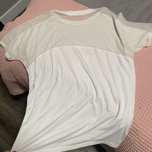 LULULEMON white tee, oversized with side slits